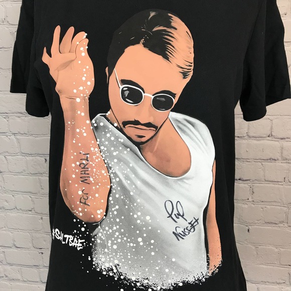 Salt Bae Womens Black Autograph Signed #Saltbae T-Shirt | Size Medium - Picture 2 of 5